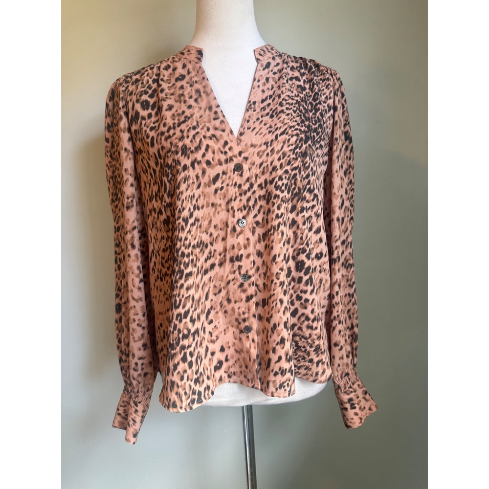 Brochu Walker Leopard boho whimsi Button top Blouse S preppy dainty classic y2k‎